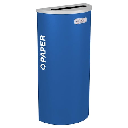 Ex-Cell Kaiser Ex-Cell Kaiser RC-KDHR-P RYX 8-gal recycling receptacle- half round top and Plastic decal- Royal Blue Texture finish RC-KDHR-P RYX